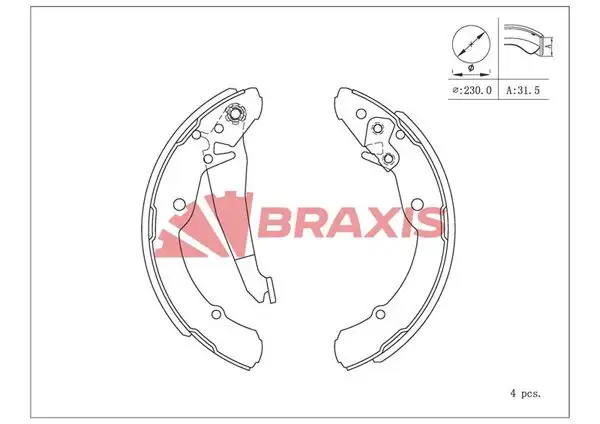 BRAXIS AC0116 Arka Fren Balatası resmi