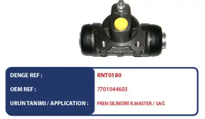 MOTORTEC RNT0180 Arka Fren Merkezi (Sağ) 7701044603 resmi