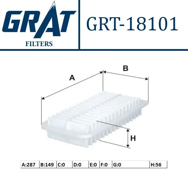 GRAT 18101 Hava Filtresi 1780122020 resmi