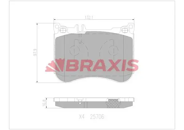 BRAXIS AA0765 Ön Fren Balatası resmi
