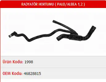 MASTER M1998 Radyatör Alt Hortumu 46828815 resmi
