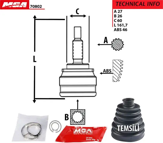 MGA 70802 Aks Kafası (Dış) 495911H312 resmi