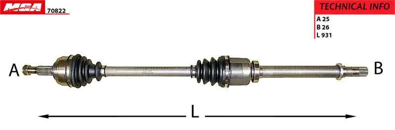 MGA 70822 Ön Aks (Sağ) 391006777R resmi