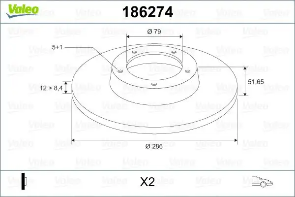 VALEO 186274 Ön Fren Diski 34116757750 resmi