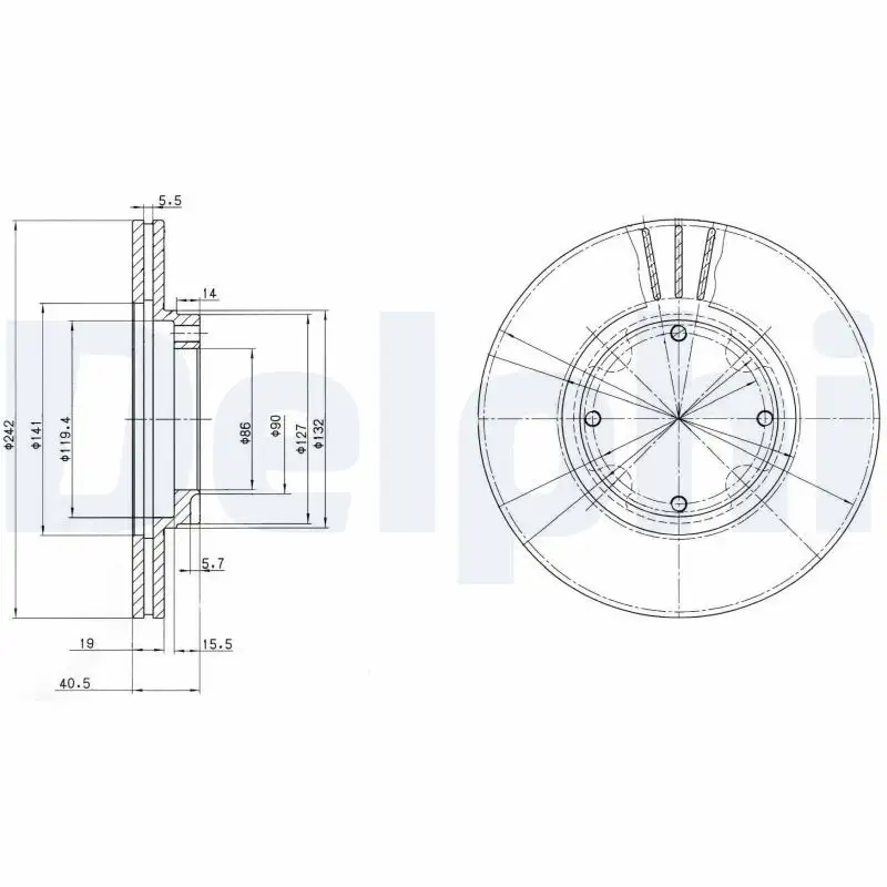 DELPHI BG2394 Ön Fren Diski resmi