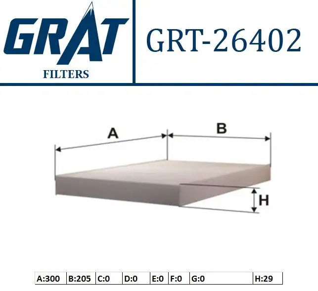 GRAT 26402 Polen Filtresi 8E0819439 resmi