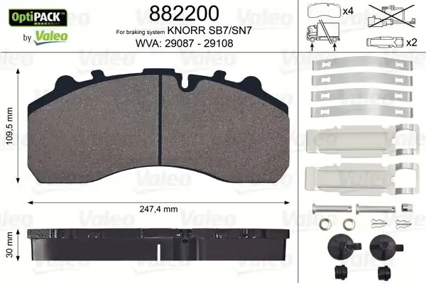 VALEO 882200 Fren Balatası resmi