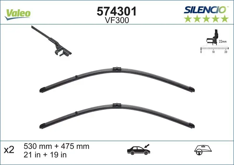 VALEO 574301 Silecek Süpürgesi (Takım) resmi