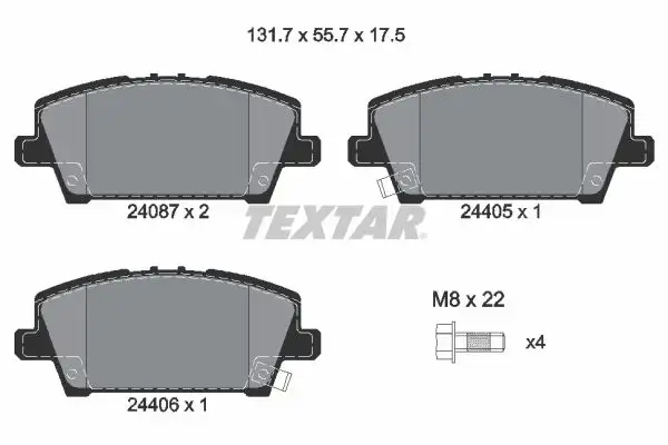 TEXTAR 2408701 Ön Fren Balatası resmi