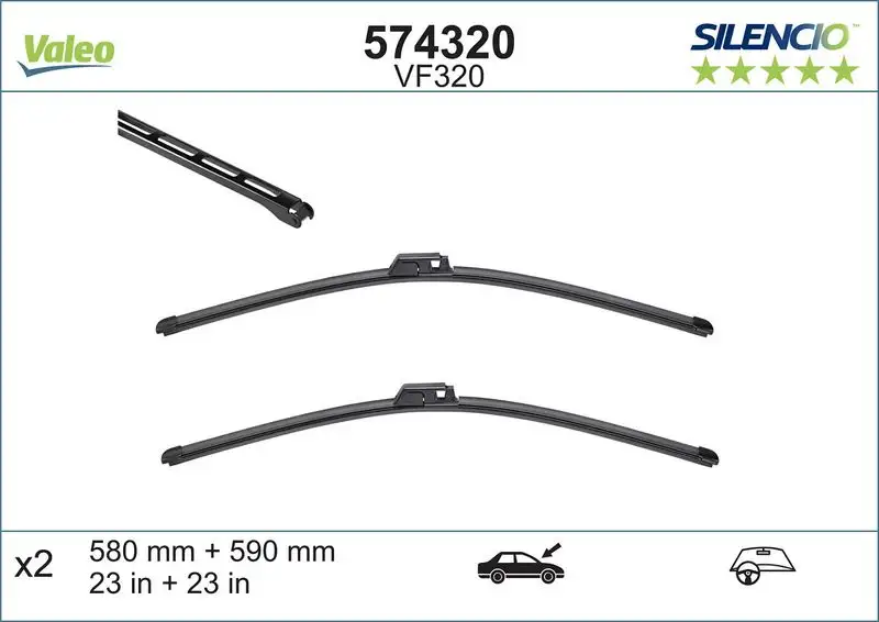 VALEO 574320 Silecek Süpürgesi (Takım) 4E0998002 resmi
