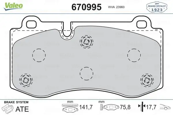 VALEO 670995 Ön Fren Balatası resmi