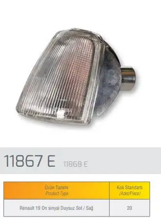 FARBA 11868D Sinyal Lambası (Sağ) 7701030016 resmi