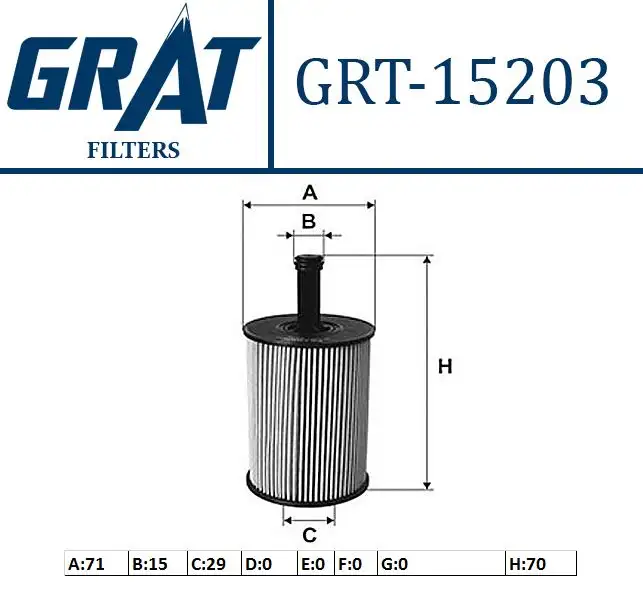 GRAT 15203 Yağ Filtresi 071115562C resmi