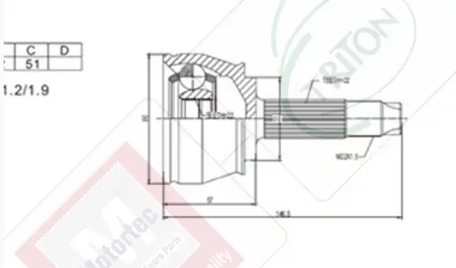MOTORTEC TMP0086 Aks Kafası (Dış) 46308205 resmi
