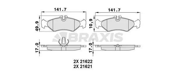 BRAXIS AA0253 Arka Fren Balatası resmi