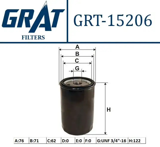 GRAT 15206 Yağ Filtresi 056115561G resmi