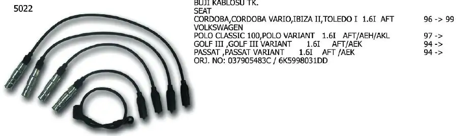 ÜNÜVAR 5022 Buji Kablosu resmi