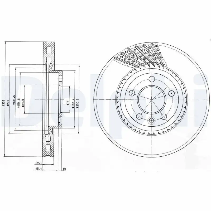 DELPHI BG9892 Ön Fren Diski 7H0615301F resmi