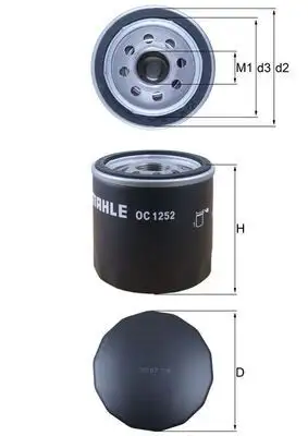 MAHLE OC1252 Yağ Filtresi resmi