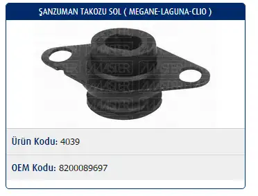 MASTER M4039 Şanzıman Takozu 8200089697 resmi