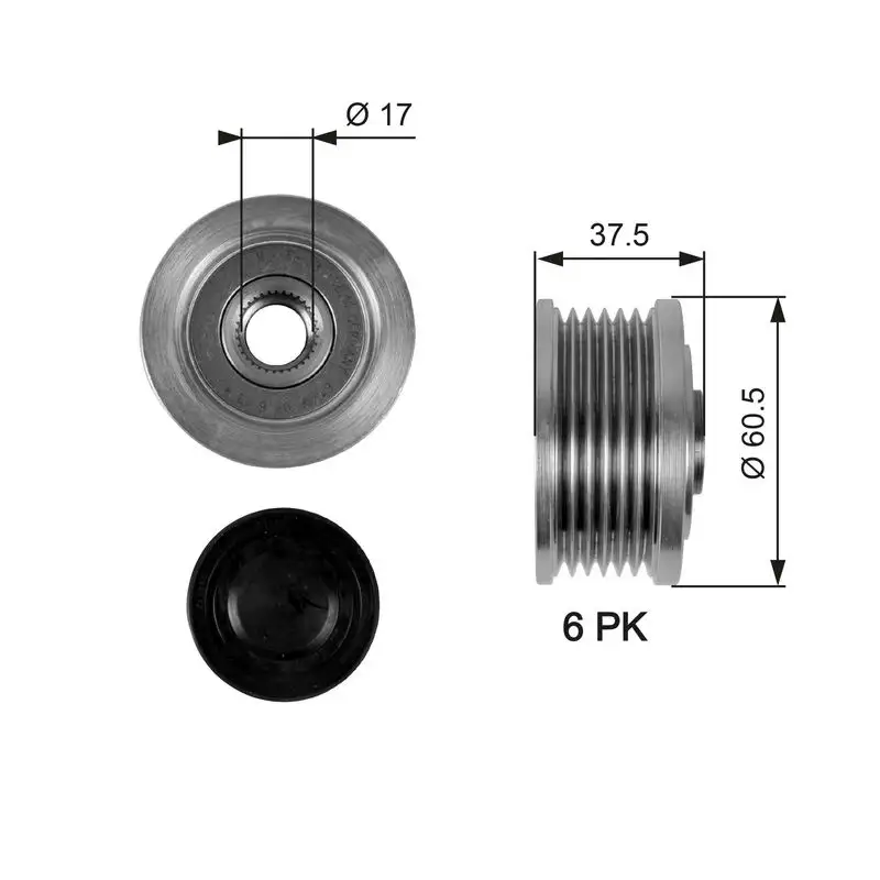 GATES OAP7048 Alternatör Kasnağı 9951162 resmi
