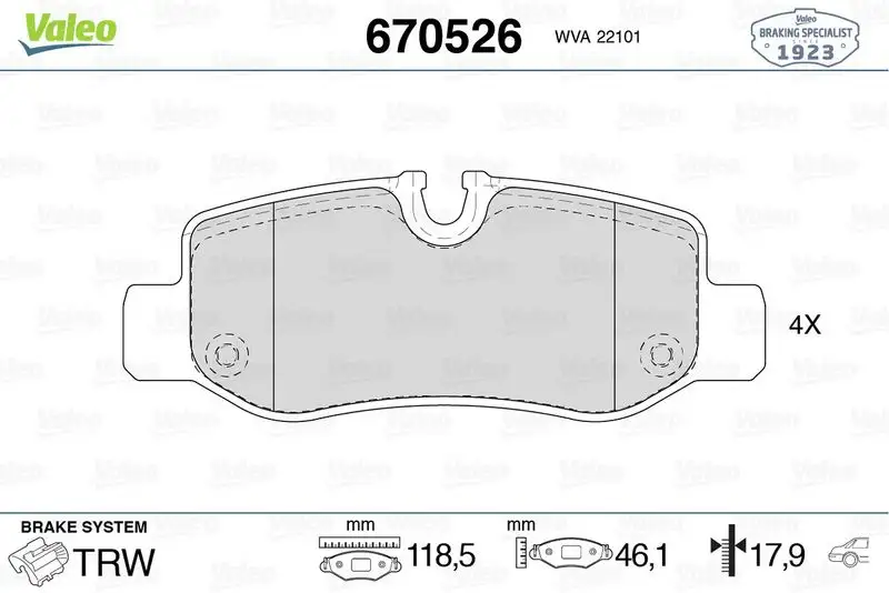 VALEO 670526 Arka Fren Balatası A4474200320 resmi