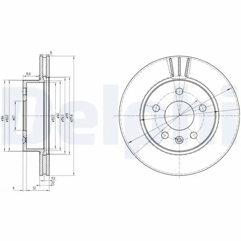 DELPHI BG3296 Ön Fren Diski A6384210112 resmi
