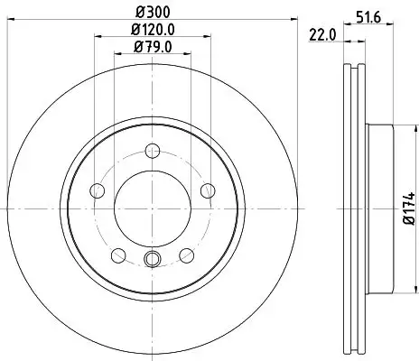 HELLA 8DD355106-551 Ön Fren Diski resmi