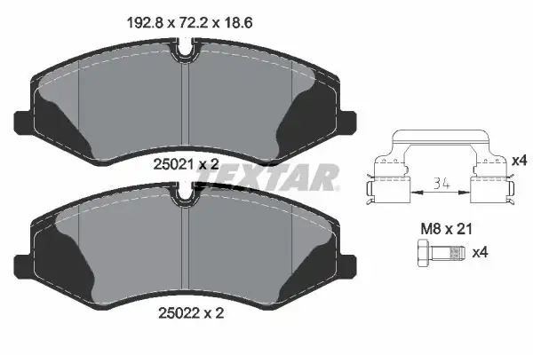 TEXTAR 2502101 Ön Fren Balatası LR026221 resmi