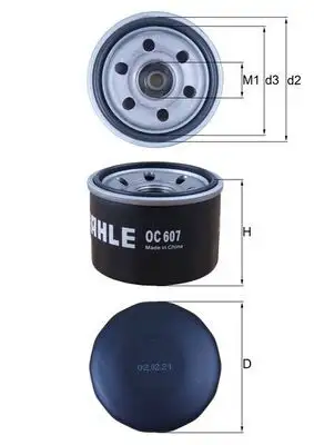 MAHLE OC607 Yağ Filtresi A1321800010 resmi