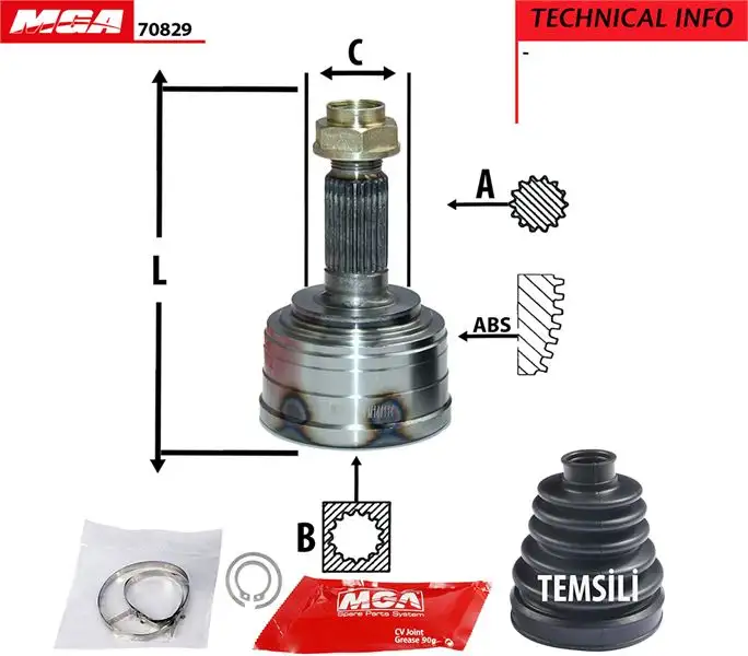 MGA 70829 Aks Kafası (Dış) 44010S01003 resmi