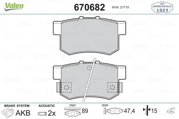 VALEO 670682 Arka Fren Balatası resmi