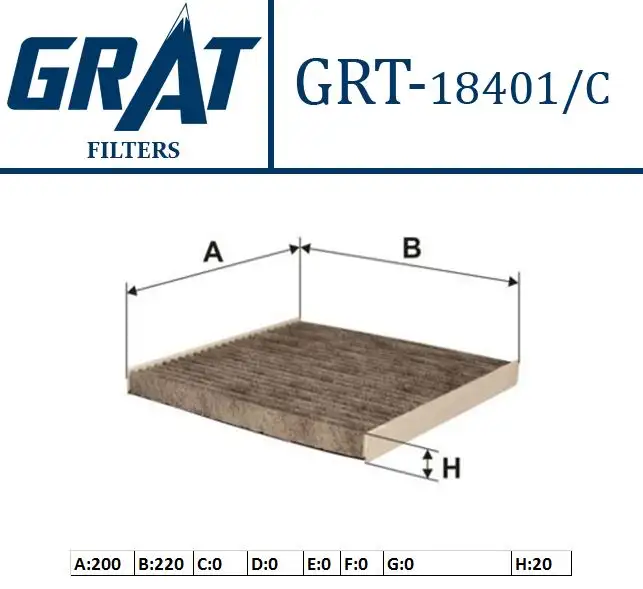 GRAT 18401C Polen Filtresi (Karbonlu) 897400850 resmi