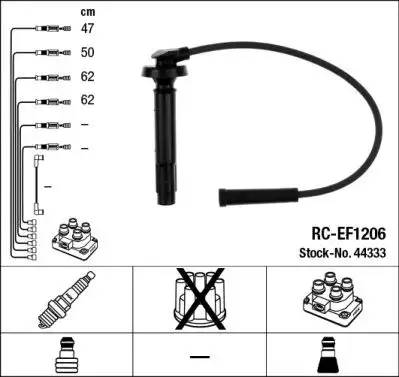 NGK 44333 (RCEF1206) Buji Kablosu resmi
