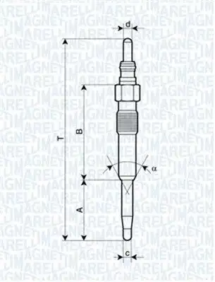 MAGNETI MARELLI 060900120606 Kızdırma Bujisi N10591602 resmi