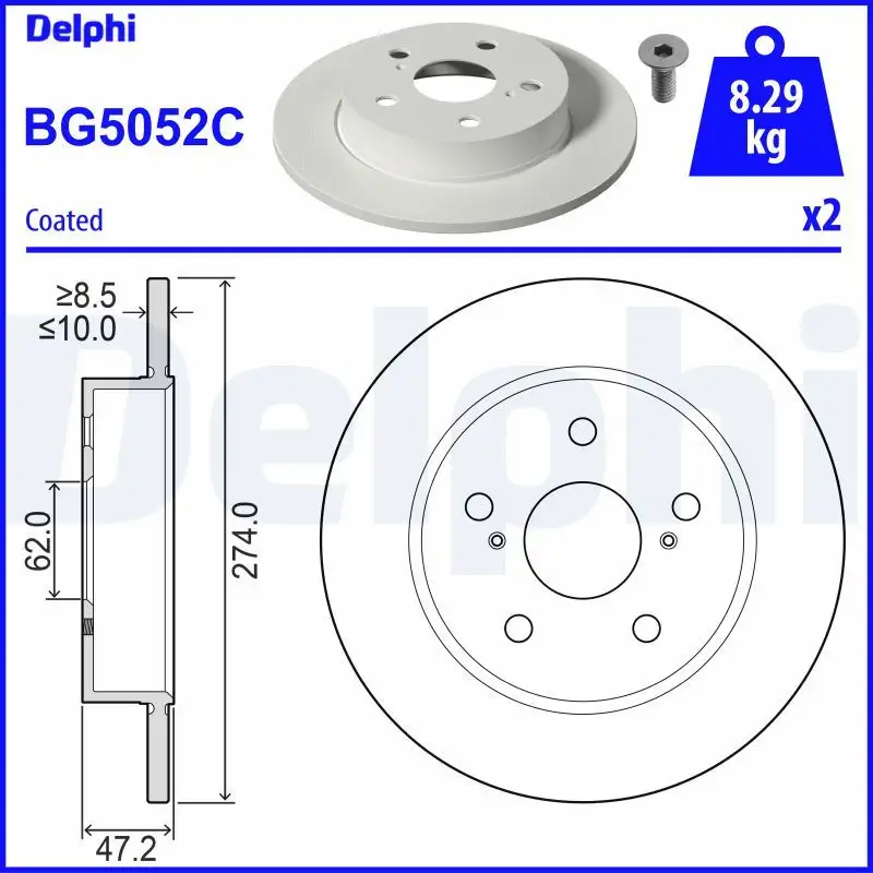 DELPHI BG5052C Arka Fren Diski T424310232 resmi