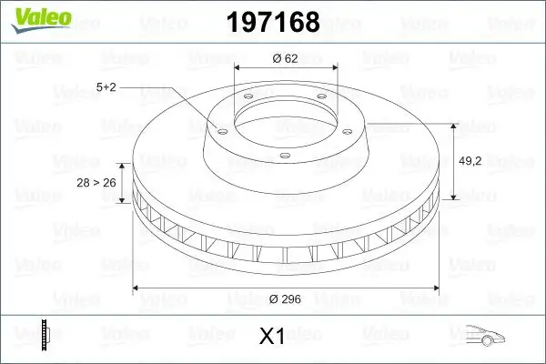 VALEO 197168 Ön Fren Diski resmi