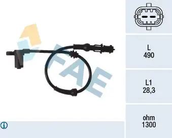 FAE 78077 ABS Hız Sensörü (Ön) 1238236 resmi