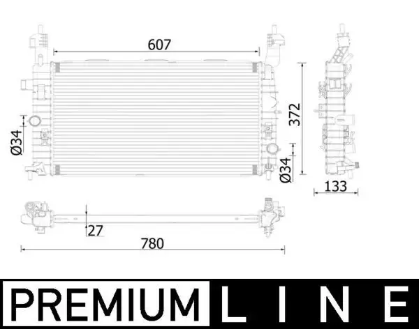 MAHLE CR1499000P Radyatör 13130038 resmi