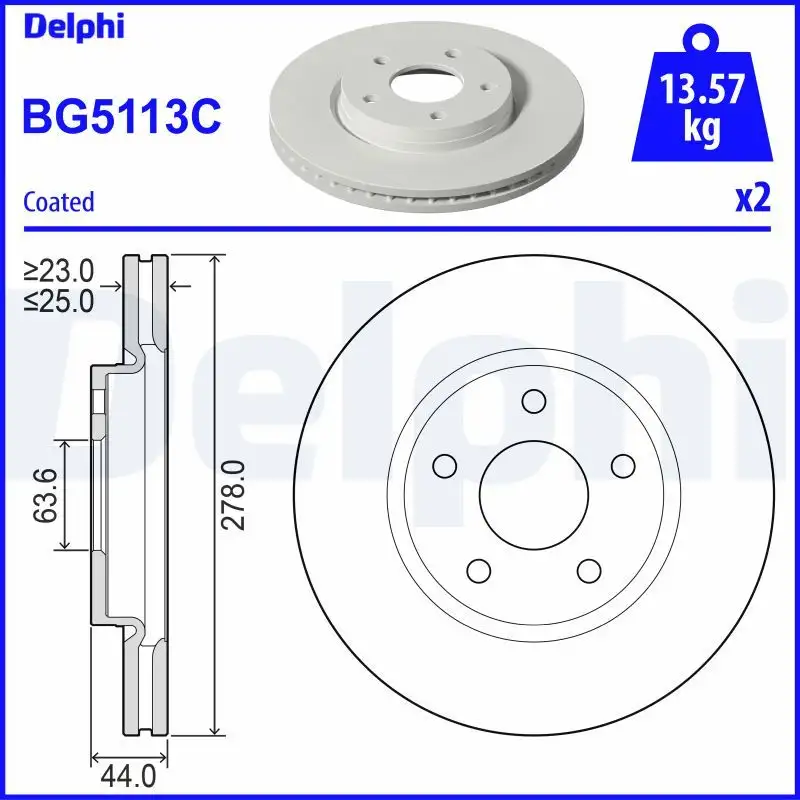 DELPHI BG5113C Ön Fren Diski resmi