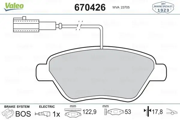 VALEO 670426 Ön Fren Balatası resmi