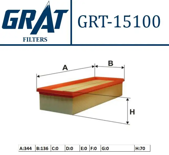 GRAT 15100 Hava Filtresi 1K0129620D resmi
