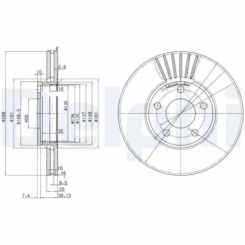 DELPHI BG2745 Ön Fren Diski resmi