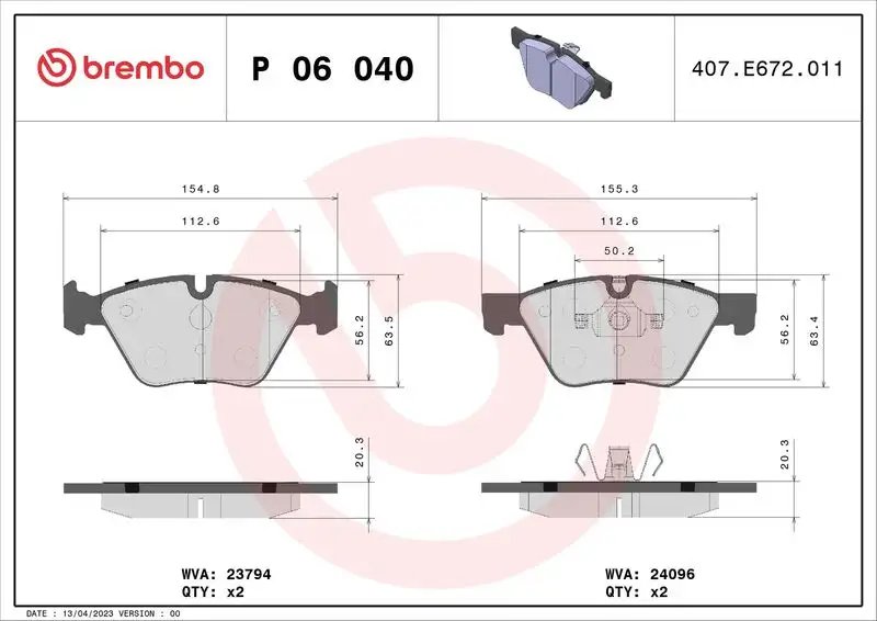 BREMBO P06040 Ön Fren Balatası resmi