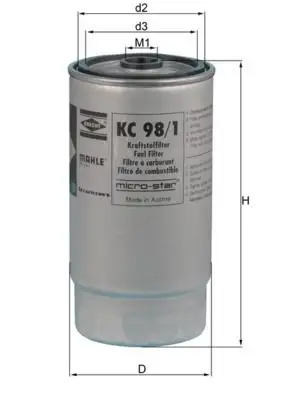MAHLE KC98/1 Yakıt Filtresi 13327786647 resmi