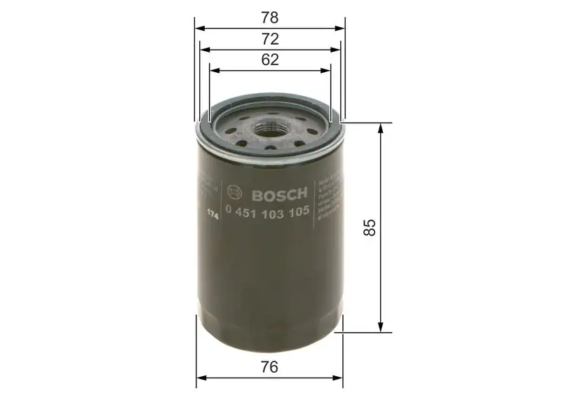 BOSCH 0451103105 Yağ Filtresi resmi