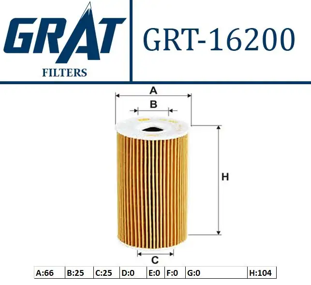 GRAT 16200 Yağ Filtresi 263202A500 resmi