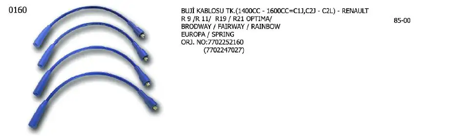 ÜNÜVAR 0160 Buji Kablosu 7702247027 resmi