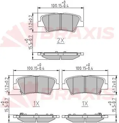 BRAXIS AA0602 Arka Fren Balatası resmi