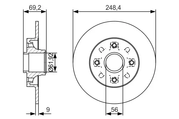 BOSCH 0986479S43 Arka Fren Diski resmi